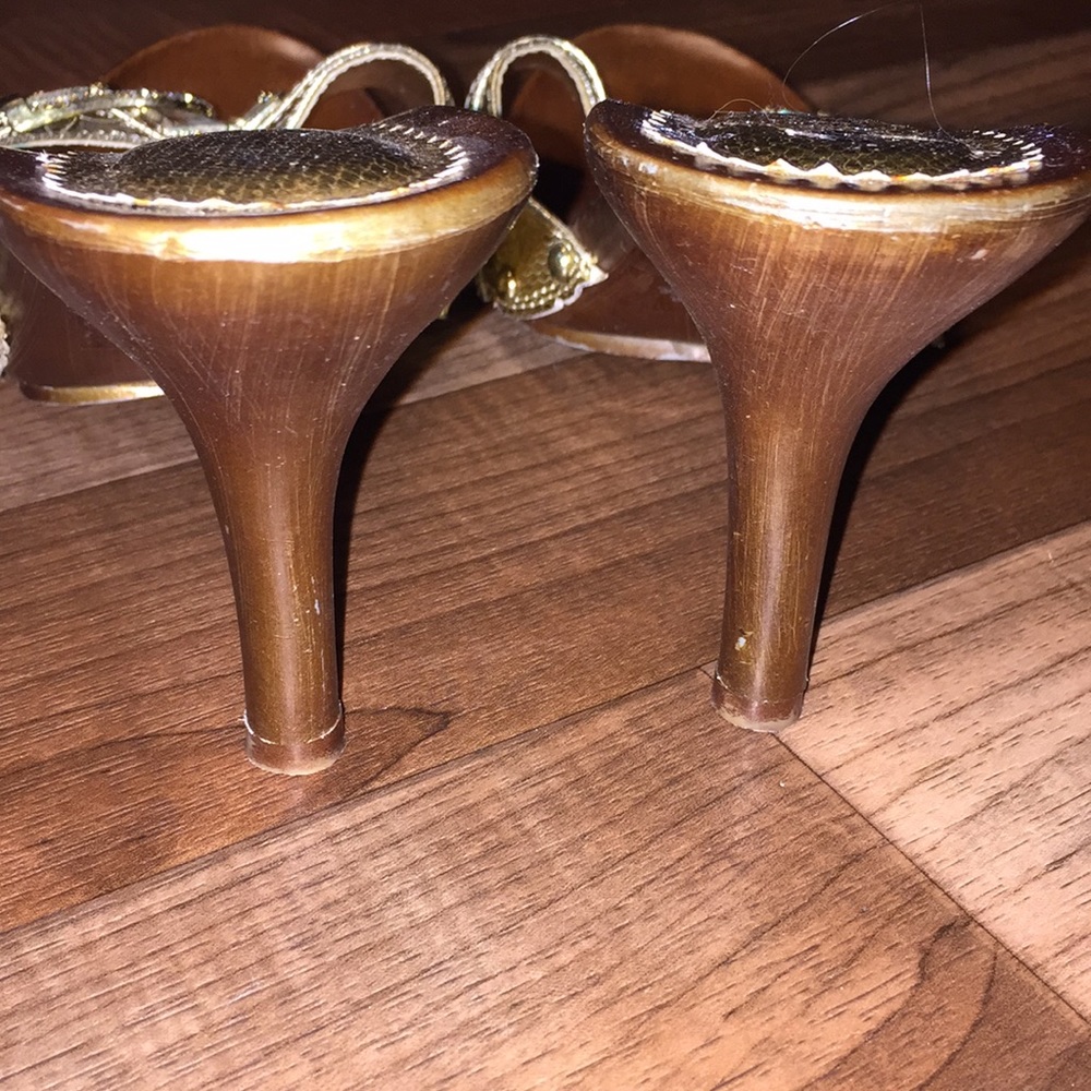Gold blinged Milan 44 sandals size 9 - Picture 6 of 10